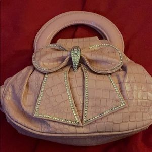 Pink bag with rhinestone